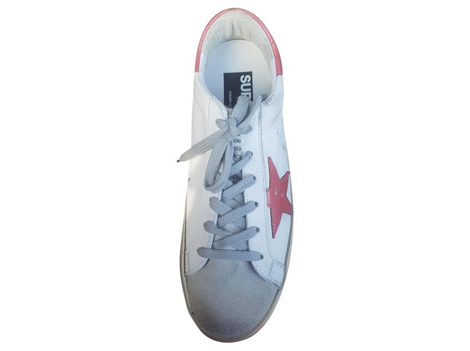 Golden Goose Deluxe Brand superstar golden goose  new  size 35 Pink White Leather  ref.122171